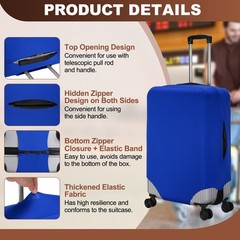 Travel Luggage Cover M(24-25 Inch) Washable Elastic Suitcase Covers Blue