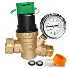 RV Water Pressure Regulator, Lead-Free Brass Adjustable Handle Pressure