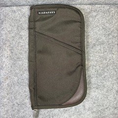 Jansport Travel Organizer Zippered Brown Case Passport Holder Cord Keeper