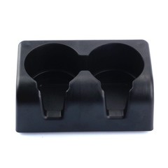 Dasbecan Rear Seat Dual Cup Holder Center Console Insert Double Storage Black