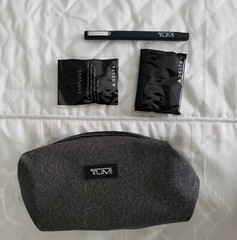 VTG – TUMI mini case soft 7” zip toiletries DELTA cosmetic travel kit bag GRAY