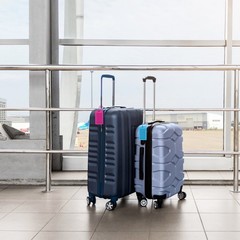 Luggage Tags, 5pcs Rainbow Black Plastic Travel