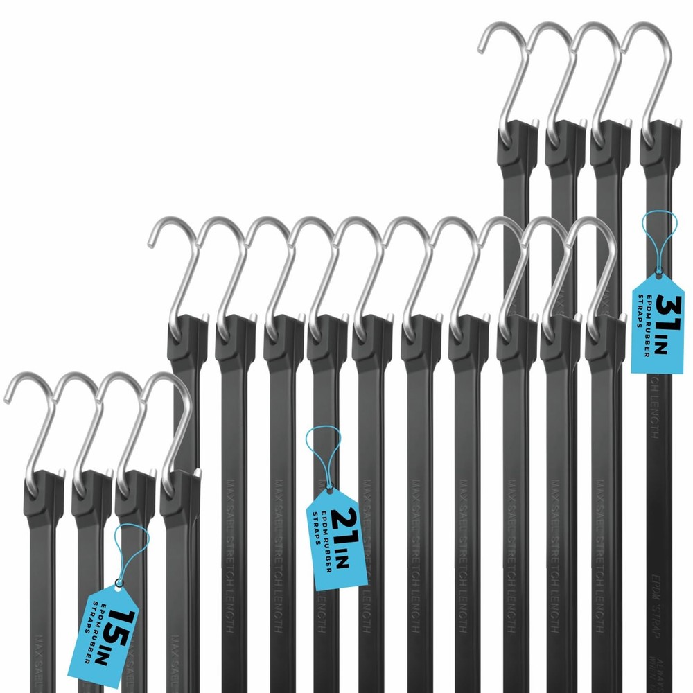 XSTRAP STANDARD 20 Pack Multiple Size Natural Rubber 15 »+21 »+31 », Black
