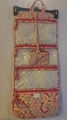 Vera Bradley Pink Paisley Hanging Travel Toiletry Bag With Small Jewelry Bag
