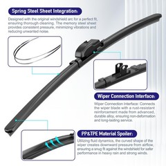 Windshield Wipers for Toyota Camry 2025 Front & Rear Blade Replacement Pack