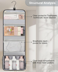 Travel Hanging Toiletry Bag for Men Women Travel Kit Shaving Bag | Waterproof La