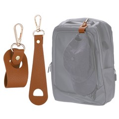 2Pcs Hat Clip for Travel, Hands-Free Clip-on Holder Strap for Bag, Brown