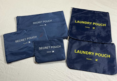 5 Clear Vinyl Travel Packing Bags Set Zippered Storage Pouches Various Sizes