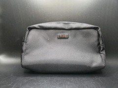 Tumi For Delta Black Mesh Travel Toiletry Bag Zipper Pouch 6.5&Prime;