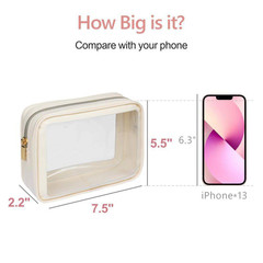 Color-Edged Clear Travel Toiletry Bag, TSA Approved for Hassle-Free Airport Secu
