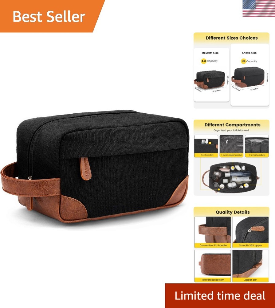 Travel Toiletry Bag – Hanging Toiletry Bag for Men Water Resistant Canvas Sha…