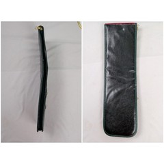 Tie Rack London Vintage Black Faux Leather Travel Tie Case Organizer Green Trim