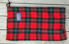 Vintage Pendleton pure virgin Wool Shoe Bag w drawstring Plaid 16 x 9 USA Made