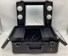 Luvodi Black Travel Vanity Case with Lighted Mirror Works