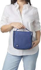 Navy Canvas Hanging Toiletry Bag for Travel – Compact Dopp Kit