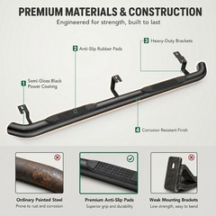 2PCS 4 Inch Running Boards Side Steps Fit Toyota Tacoma 2005-2023