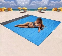 Large Beach Towel Sand Resistant Picnic Mat Blue 2M X 2.1M