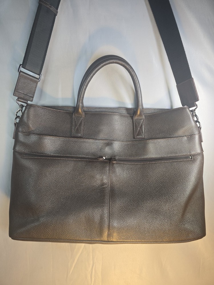 Mark & Graham Leather Briefcase Laptop Bag Chocolate Classic Satchel