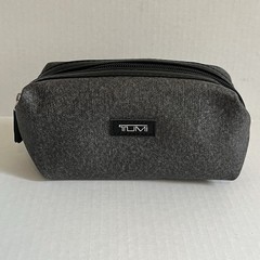 TUMI for Delta Gray Travel Toiletry Bag Dopp Kit Nylon Zip Pouch 8x4x2.5