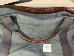 POTTERY BARN UNION CANVAS WEEKENDER LARGE BAG GRAY NEW WITH TAGS