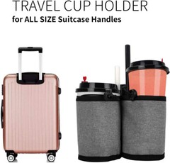 Luggage Travel Cup Holder,Suitcase Beverage Storage Bag Traveler Accessorie Gray
