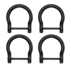 4pcs Horseshoe D Hook, 19mm Ring (3/4&Prime;), Black