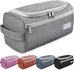 Hanging Travel Toiletry Bag for Men, Dopp Kit – Gray | Hanging Hook, Water-Resis