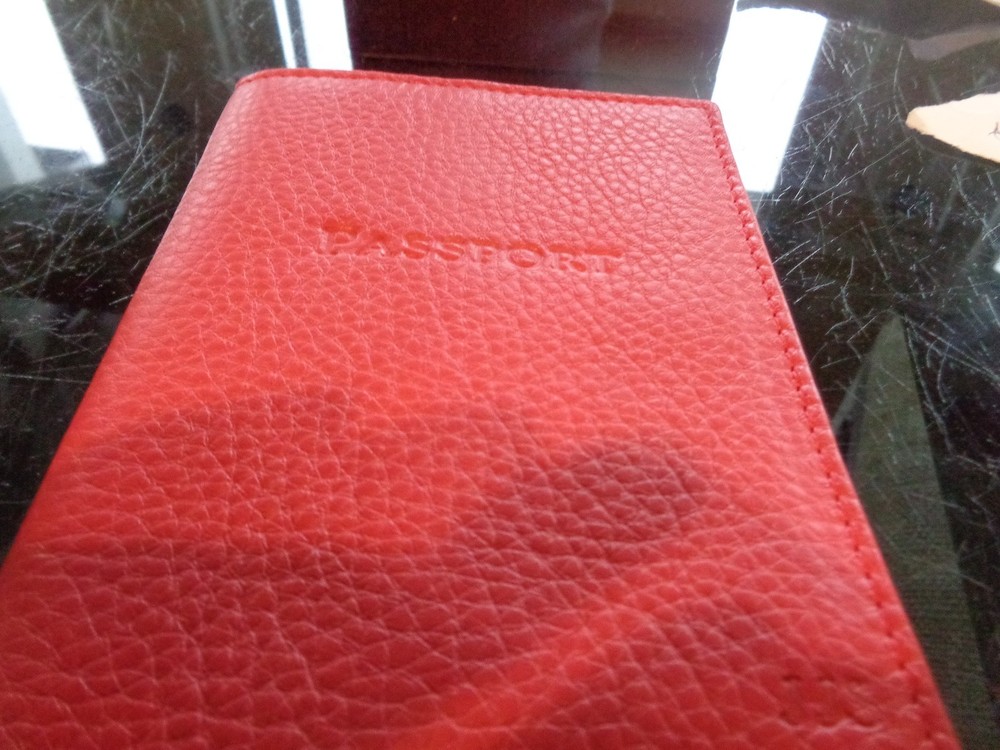 Mark and Graham Passport case red mono SSS New wo tag