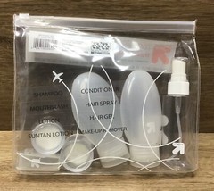 TSA Compliant 6pcs Travel Container Bottle Kit White/Clear SCUFFS
