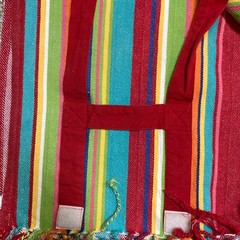 World Market Multicolored Striped Picnic Beach Stadium Blanket Cotton 60X60