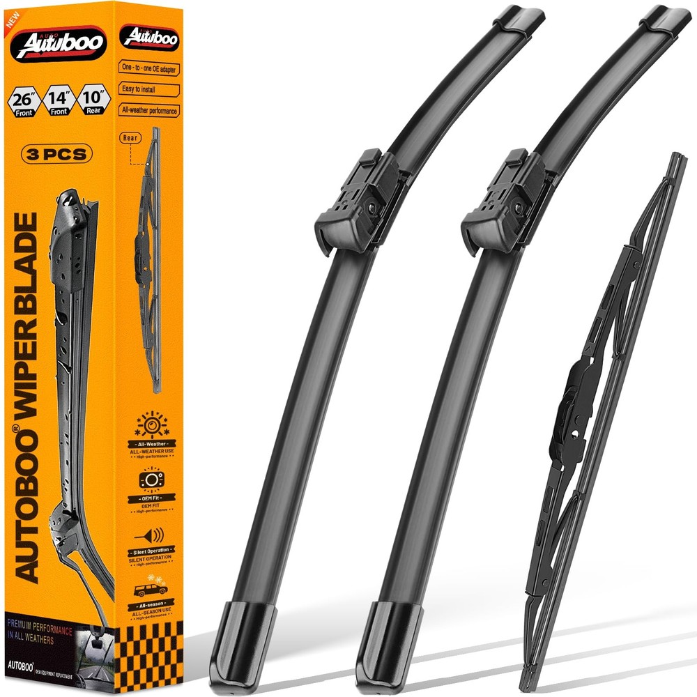 26&Prime;+14&Prime; Windshield Wipers with 10&Prime; Rear Wiper Blades Replacement for Chevrole…