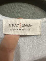 Mer Sea Classic Travel Wrap Womens OS Light Blue Knit Poncho Fringed Trim $138
