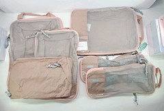 BAGSMART 6 Set Packing Cube Mesh Travel Organizer Zip Pouch Pink/Gray New W/Tag