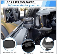 Window Cup Holder Compatible with 2021-2025 Ford Bronco 2/4 Doors, Left