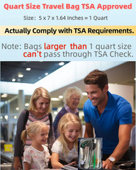 Packing Cubes 1 Quart Size Travel Bag TSA Approved Toiletry Bag Clear Small Purs