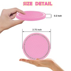 Bling Car Cup Holders, 2.75 inch Fashion Anti-Slip Universal Pink