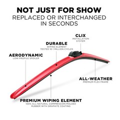 « 18 » AllWeather Replacement Wiper Blades for Cars Set of 2, Driver &