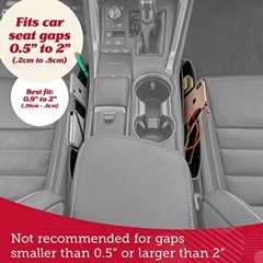 2, Lt. Beige. Car Seat Console Gap Filler Side Organizer PU Leather Caddy Pocket