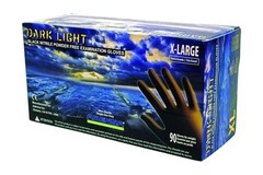Adenna Dark Light 9 mil Nitrile Powder Free Exam Gloves (Black, Large) Box of