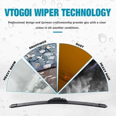 OEM Quality 22 »+22 » Windshield Wiper Blades,Premium All-Seasons J-Hook Repl…