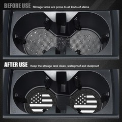Lyxheth 4PCS Car Cup Holder Coasters, 2.76*2.76*0.2 inches, Black & White