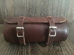 HANDMADE SADDLE BROWN BRIDLE LEATHER MENS DESIGNER BIKE BAG TRAVEL GROOMING KIT