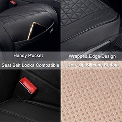 Black Panther 1 Pair Front Seat Covers Luxury Faux Leather Front Pair Black