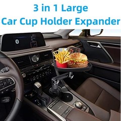 Kelofam Larger Cup Holder Tray, 10 inch Car Food Tray for 10 inches, Black