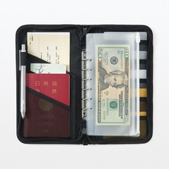MUJI Polyester passport case with clear pocket Black cm 23.5x13x2.5 8