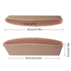 2, Lt. Beige. Car Seat Console Gap Filler Side Organizer PU Leather Caddy Pocket