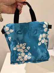 LL Bean Hanging Travel Toiletry Bag – Organizer Aqua Hawaiian Floral 9”x13x8 Zip