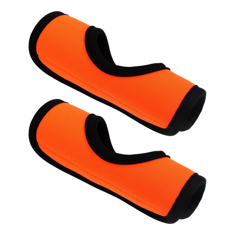 2Pcs Reusable Handle Wraps for Suitcase and Door Orange Neoprene Covers