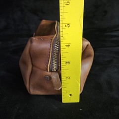 Rustico Wagoneer Brown Leather Toiletry Bag Dopp Kit Travel Zip Case Unisex