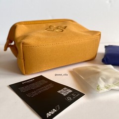 Ettinger London x ANA Airlines x Aveda Amenity Travel Pouch Case Yellow Gold